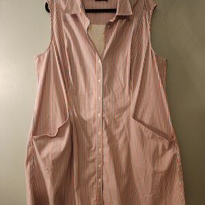 Ainsley Striped Midi Dress - Red and White